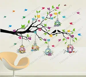 Decors Self Adhesive Natural Tree And Birds Wall Stickers – Must-Have Gadget | Amzy Gadgets