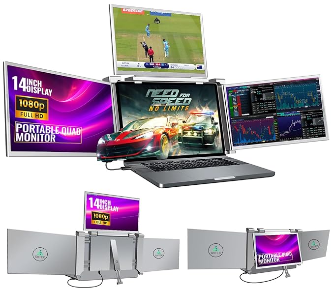 Portable Quad Monitor Laptop Screen Extender – Must-Have Gadget | Amzy Gadgets